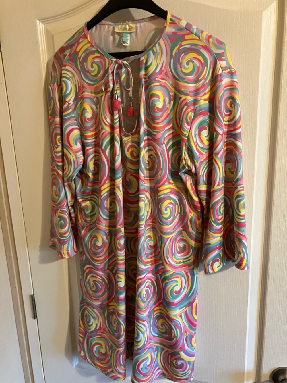Multicolor Swirl Long Sleeve Dress
